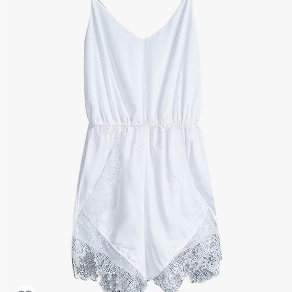 White Lace Bride Romper NWT